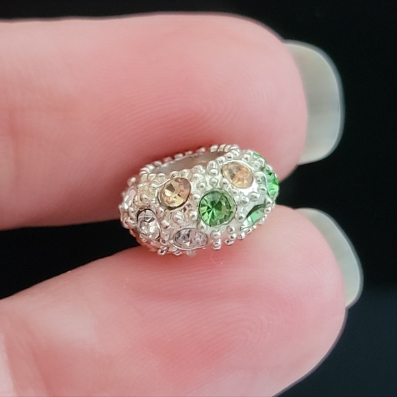 Zales Crystal Charm | Pandora-Style Charm | Green, Peach, Clear Crystals - Picture 3 of 16